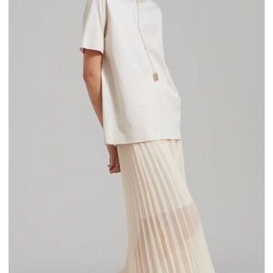 THE FRANKIE SHOP - KAYA PLEATED MAXI SKIRT - BEIGE - size S